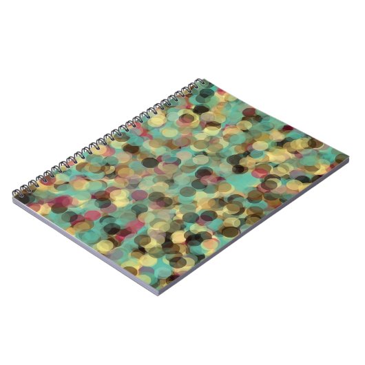 Carnet pink yellow green and blue circle pattern abstract (Côté gauche)