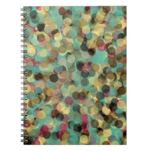 Carnet pink yellow green and blue circle pattern abstract