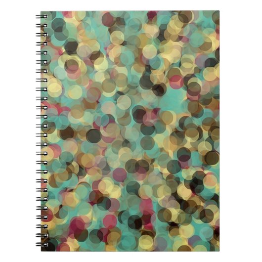 Carnet pink yellow green and blue circle pattern abstract (Devant)