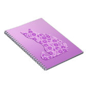 Carnet Pinwheel Chat - lavande, violet (Côté Droit)