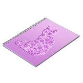 Carnet Pinwheel Chat - lavande, violet (Côté gauche)