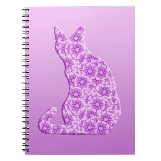 Carnet Pinwheel Chat - lavande, violet (Devant)