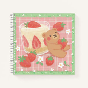 Carnet Pique-nique de l'ours en peluche avec des fraises