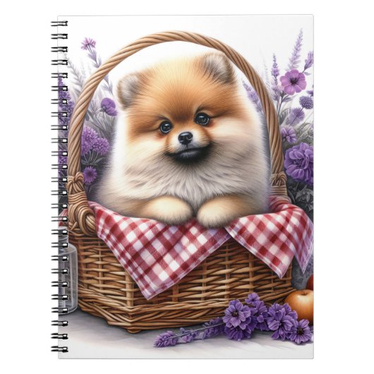 Carnet Pique-nique Fleur sauvage Poméranien Chien Chien C (Devant)