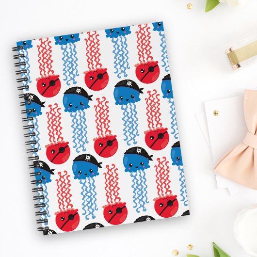 Carnet Pirate Jellyfish, Motif de méduses, Sea Animaux