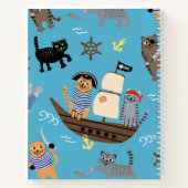 Carnet Pirate Motif de chat pour l'école pour enfants (Dos)