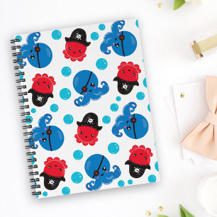 Carnet Pirate Octopus, Motif de pieuvre, Animaux de mer