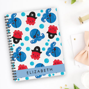Carnet Pirate Octopus, Motif Octopus, Mer, Votre Nom