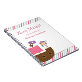 Carnet pirate personnalisé de fille rose mignonne (Côté Droit)