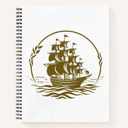 Carnet Pirate Ship Ocean World Wonder Adventure Vector (Devant)