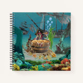 CARNET PIRATE SKELETTE DANS UN BARREAU (Devant)