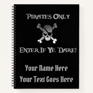 Carnet Pirates seulement - Entrez Si Vous Osez! Crâne fun