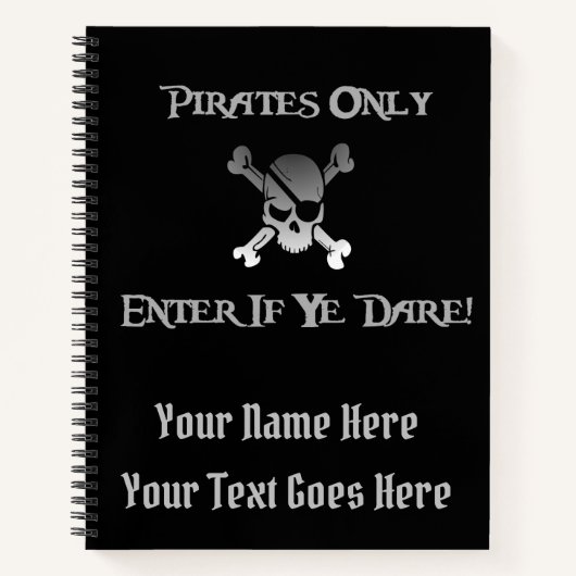 Carnet Pirates seulement - Entrez Si Vous Osez! Crâne fun (Devant)