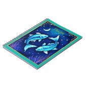 Carnet Pisces Zodiac Fish Swimming in Cosmic Waters (Côté gauche)