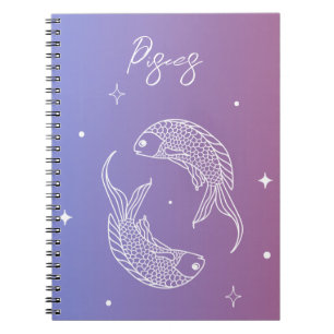 Carnet Pisces zodiac horoscope étoile signe dégradé