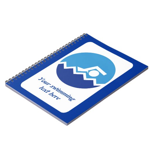 Carnet Pismming venin, swimmer on blue circle custom (Côté gauche)