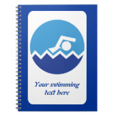 Carnet Pismming venin, swimmer on blue circle custom (Devant)