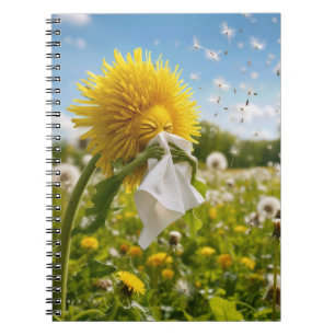 Carnet Pissenlit qui éternue dans un mouchoir
