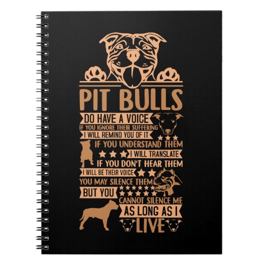 Carnet PitBull Chien Chien Chien Pit Bull propriétaire ca (Devant)