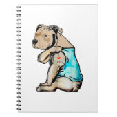 Carnet Pitbull Chien I Love Papa Tattoo drôle Famille (Devant)