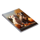 Carnet Pitbull Chiot Automne Citrouille de plaisir (Côté Droit)