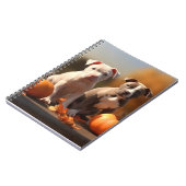 Carnet Pitbull Chiot Automne Citrouille de plaisir (Côté gauche)