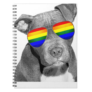 Carnet Pitbull Gay pride Chien Vêtements LGBT Drôle Rai C
