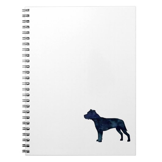 Carnet Pitbull race Chien Silhouette Aquarelle noire (Devant)