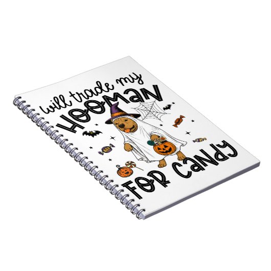 Carnet Pitpull Chien Halloween Ghost Éffrayant (Côté Droit)