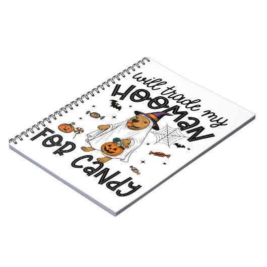 Carnet Pitpull Chien Halloween Ghost Éffrayant (Côté gauche)