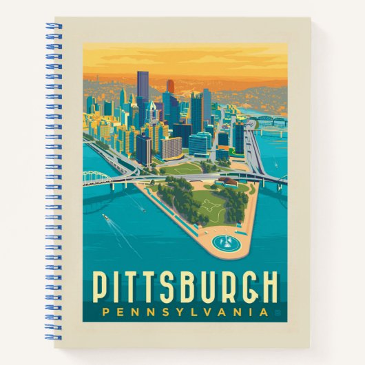 Carnet Pittsburgh, PA | Vue oeil d'oiseau (Devant)