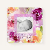 CARNET PIXDEZINES COULEUR D'EAU ROSES BÉBÉ 1ÈRE ANNÉE (Devant)