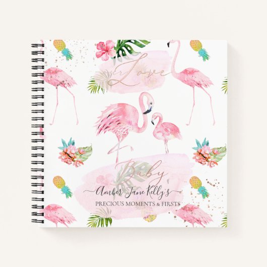 CARNET PIXDEZINES FLAMANTS ROSES PREMIERS BÉBÉ (Devant)