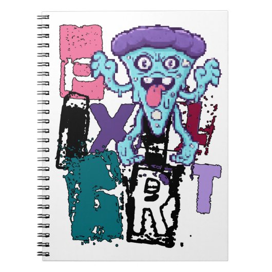 Carnet Pixel art et monstre bleu (Devant)