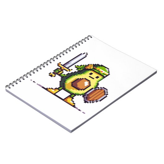 Carnet Pixel Avocado Warrior - 8 bits de personnage de je (Côté gauche)