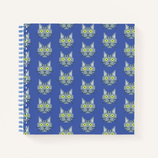 Carnet Pixel Motif de chat (Devant)
