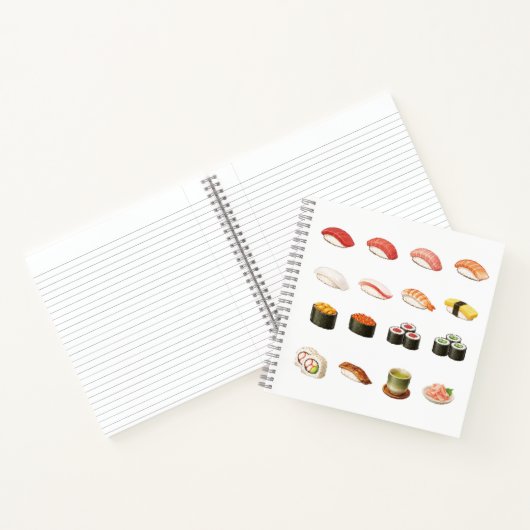 Carnet Pixel Sushi Notebook – Japanese Food Design (Intérieur)