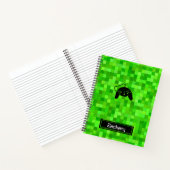 Carnet Pixels de jeu vert | Spirale personnalisée (Intérieur)