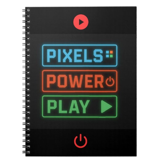 Carnet Pixels Power Play Ordinateur portable pour joueurs (Devant)