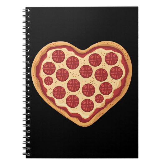Carnet Pizza Coeur en forme de mignonne Saint Valentin (Devant)
