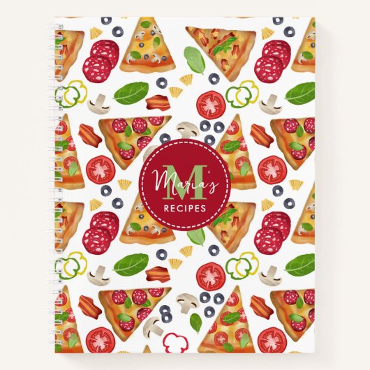 Carnet Pizza Slices Motif italien Recette (Devant)