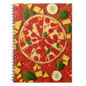 Carnet Pizza tomate basilic motif lumineux (Devant)