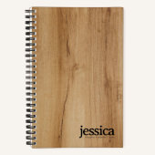 Carnet Placage de bois brun clair Typographie moderne arr (Recto)