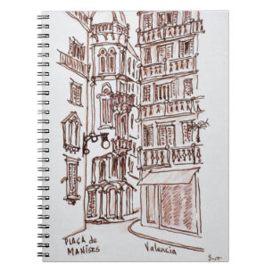 Carnet Place de Manises dans la vieille ville Valence,