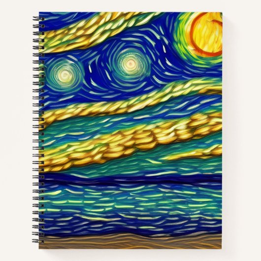 Carnet Plage Abstraite du ciel lunaire (Devant)