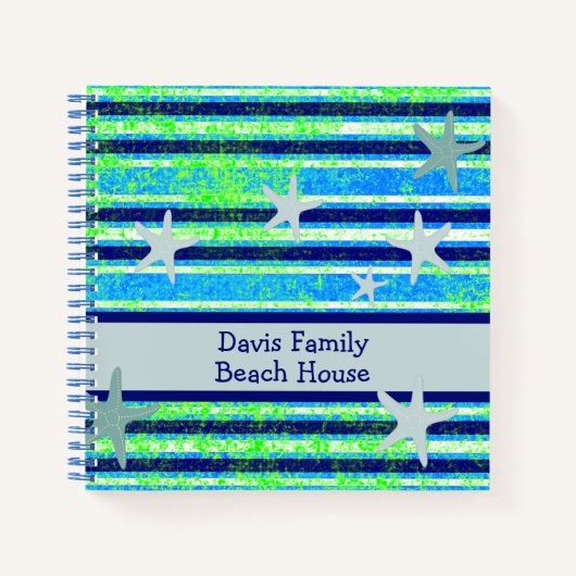 Carnet Plage Batik Stripes et Starfish (Devant)