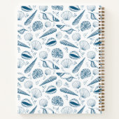 Carnet Plage bleu coquillage et blanc (Dos)