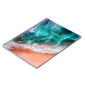Carnet Plage bleu moderne Monogramme (Côté gauche)