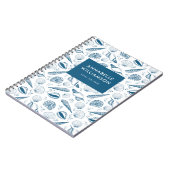 Carnet Plage Bleue et Blanche coquillage (Côté gauche)