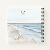 Carnet Plage bleue étoile de mer océan oiseaux de mer (Dos)